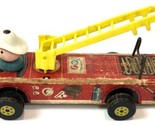 Vintage 1970&#39;s Fisher Price Little People Wood Toy Fire Engine Truck Mad... - £14.94 GBP