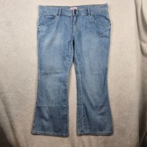 Dear AB Jeans Womens Size 18S Flap Pockets Light Wash Flare Bootcut Boho... - £15.59 GBP