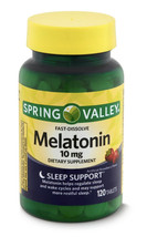 Melatonin Spring Valley - Strawberry American Quality, 10mg, 120 Tablets  - £39.95 GBP