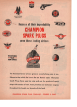 1940&#39;s Champion spark plugs leading airlines united northeast   print ad... - $19.00