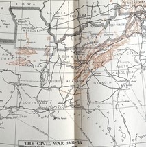 Map 1930 Civil War c1861-1865 10.5 x 9&quot; Military History Ephemera DWEE2 - £23.59 GBP