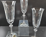 3 Oneida Fedora Fluted Champagne Glasses Set Vintage Crystal Clear Stemw... - $46.40
