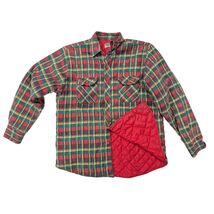 Vtg Rugged Wear Bog Cotton Plaid Green/Red Shirt-Jac Quilted Lining Mens... - $504.43 MXN