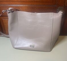 Frances  Valentine New York Leather Hobo Style Snap Closure- Taupe READ - $292.05