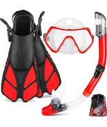 Mask Fin Snorkel Set, Travel Size Snorkeling Gear for Adults ~BRAND NEW~ - $42.00