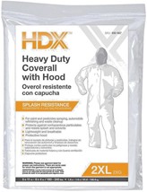 1 Heavy duty COVERALLs w/ HOOD 2XL = XXL splash resistance painting HDX 692 667 - £30.39 GBP