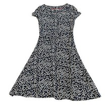 Boden Amelie Navy White Print Dress A-Line Jersey Knit Stretch Size 12R Women&#39;s - £50.01 GBP