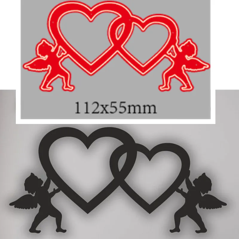 Valentine&#39;s Day Cupid Heart Frames Metal Cutting Dies Scrapbooking Card ... - $16.22 CAD
