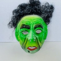 Halloween Mask vtg Ben Cooper costume decoration green Salem Witch wart hair eye - £73.88 GBP