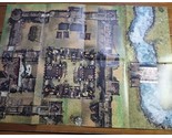Fantasy RPG Double Sided Map Temple Dungeon And Outdoor Fortress - £27.95 GBP