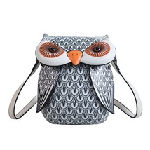 Cute owl cartoon pu leather handbag casual satchel school purse shoulder bag crossbody thumb200