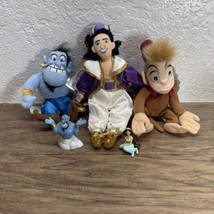 Vintage Lot of 5 Disney Store Plush Action Figures Aladdin Genie Abu Jas... - €12,89 EUR