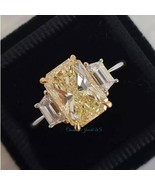 5 Ctw Yellow Diamond Ring Yellow Canary Ring Citrine Ring 925 Silver Non... - £77.97 GBP