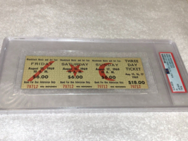 Woodstock Ticket Psa 10 Rare 1969 Mail Order $18.00 3 Day Pass Jimi Hendrix Tya - £999.17 GBP