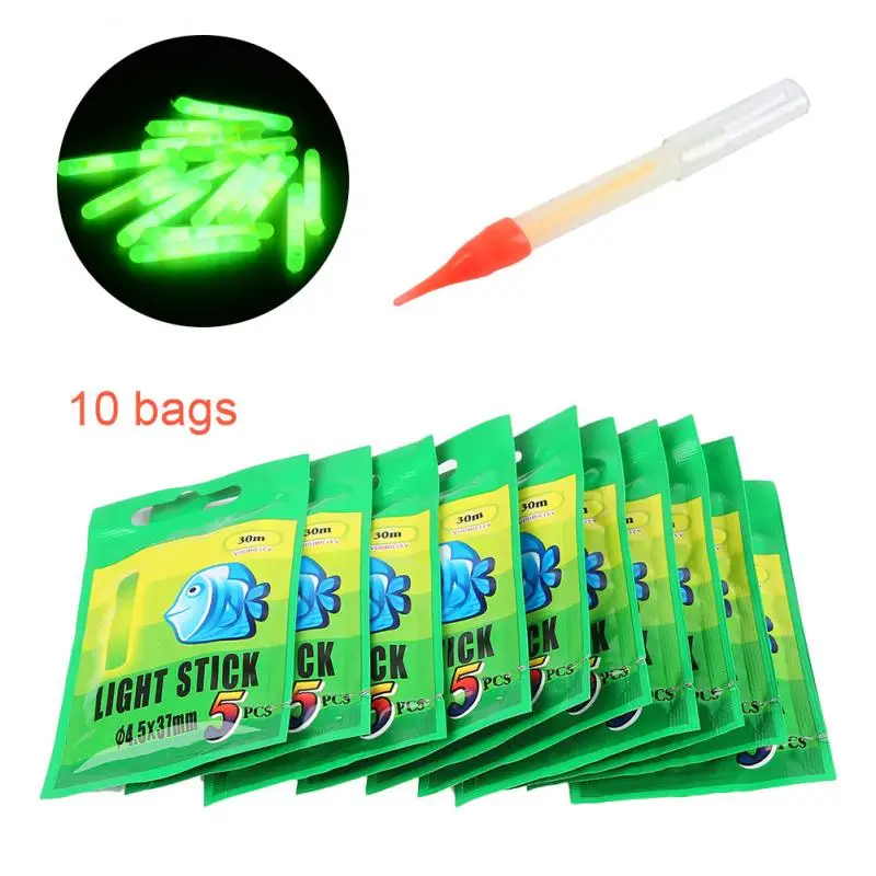 50 PCS 4.5*37mm Fishing Float Light Stick Fluorescent Lightstick Night Float Rod - £26.44 GBP