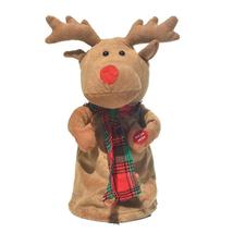 Christmas Reindeer Toy Electric Singing Dancing Plush Elk With Music Decorations - £24.01 GBP