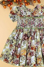 Autumn Leaves Hand-Smocked Embroidered Baby Girl Dress. Thanksgiving Dre... - $30.00