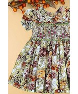 Autumn Leaves Hand-Smocked Embroidered Baby Girl Dress. Thanksgiving Dre... - $30.00