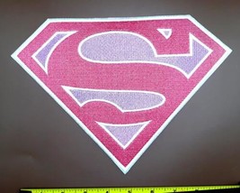 Supergirl Logo - Emblem Pink Embroidered Back Patch Iron On 10&quot; X 7&quot; - £9.96 GBP