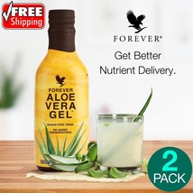 2 Pack Forever Living Aloe Vera Gel 33.8 fl.oz (1 Liter) Kosher Halal 99.7% Pure - £31.57 GBP