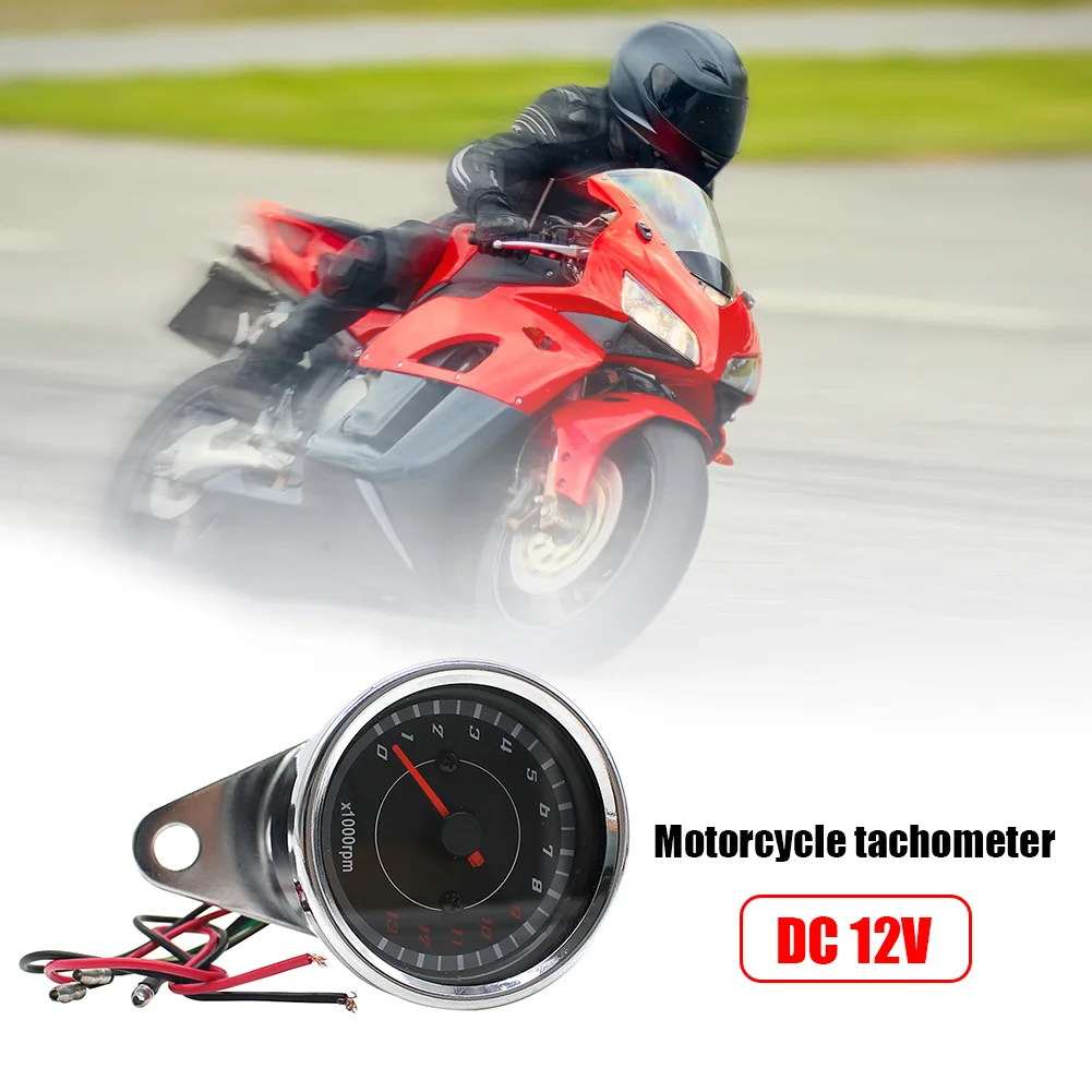 VODOOL Motorcycle Tachometer Gauge with Blue LED Backlight - £16.24 GBP