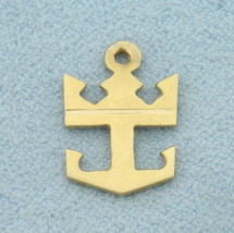 Royal Caribbean Cruise Ship Logo Charm in 14k Yellow Gold - $88.00