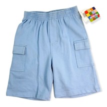 Stride Rite Cargo Shorts Boys 3T Blue Elastic Waist Pull On Pockets Jersey NEW - £7.38 GBP