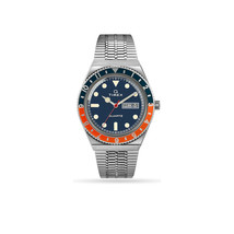 Timex Q Re-issue of 1970&#39;s 38mm Stainless Steel Bracelet Watch Blue Dial - £142.56 GBP