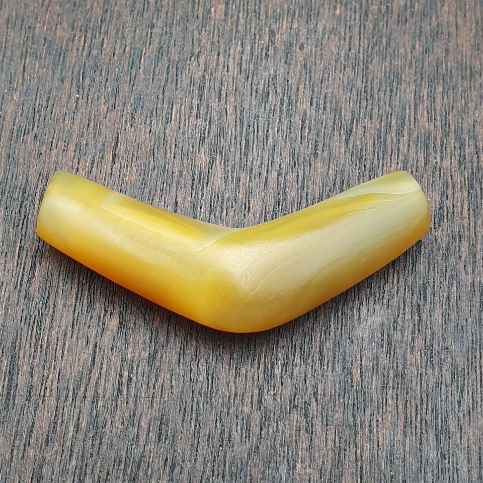 Rare ancienne perle d&#39;agate jaune en cristal du Moyen-Orient yéménite an... - $45.58