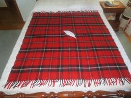 Faribo Acrylic Zippered Red &amp; Black Plaid Poncho Throw Blanket - 51&quot; X 58&quot; - £15.73 GBP