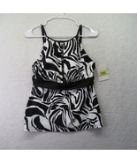 24th &amp; Ocean Swim Top Womens Medium Bandeau Tankini Swimsuit Zebra Strip... - $21.78