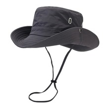  Men Outdoor Hat Wide Brim Flat Camping Anti-UV Strap Hollow Out Fisherm... - £13.46 GBP