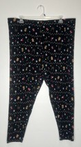 George Plus Women&#39;s Printed Christmas Lights Leggings Black 4X NWT - $13.99