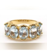 Blue Topaz Gold Vermeil over 925 Ring, Size 7 - $1,929.32 MXN