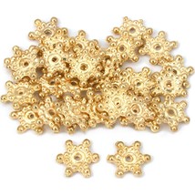 Flower Bali Spacer Beads Gold Plated 12mm New Approx 30 - $14.24