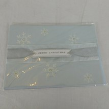 Paper Magic Group Merry Christmas Greeting Card Snowflakes Ribbon Tag Envelope - £3.21 GBP