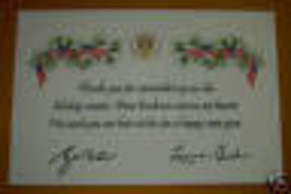 Bush 2008 White House Thank You Christmas Card Usa Flag Gop Republican Patriot - £9.79 GBP