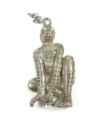BIG SPIDERMAN Pendant 2 1/8&quot; Vintage Men NECKLACE Silvertone Metal Super... - $37.63 CAD