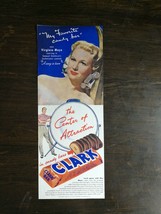 Vintage 1948 Clark Candy Bar Virginia Mayo Original Ad - £5.20 GBP