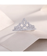 Genuine 925 Sterling Silver Royal Crown Design Full Moissanite Ring (Siz... - €128,43 EUR