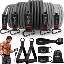 Workout Bands With Door Anchors And Ankle Straps, Handles For Resistance - £28.16 GBP