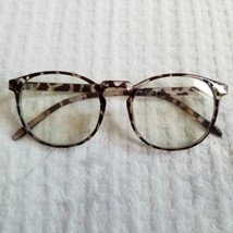 Women&#39;s Clear/Brown Animal Print Round Casual Eyeglass Frame 62-17-138 mm - $19.80