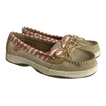 Sperry Top Sider Boat Shoes Womens 6 Leather Cream Pink Nautical Flats Angelfish - £24.02 GBP