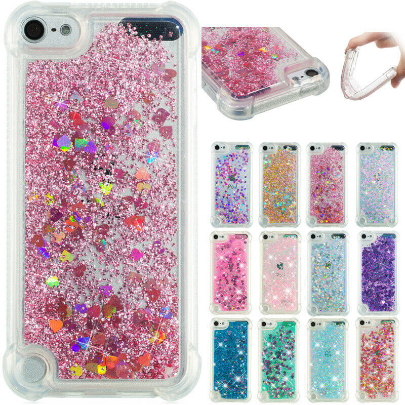 For iPod Touch 5/6/7th Gen Dynamic Quicksand Glitter TPU Shockproof Cover Case