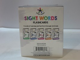 Star Right Sight Words Flash Cards Pack Pre K, Preschool Kindergarten 1st 2nd - £31.28 GBP