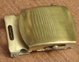 Vintage Solid Brass Belt Buckle - GDC - NICE VINTAGE BUCKLE - FOR CANVAS... - $8.90