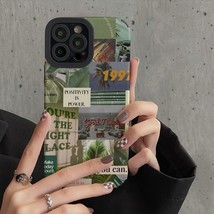 Fashion Green Plants Illustration Phone Case For iPhone 14 13 12 11 Pro Max XR X - £5.78 GBP