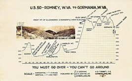 U S 50 ~ Romney A Gormania West Virginia ~Elevation Grafico~ 1937 Vero Foto - £7.43 GBP