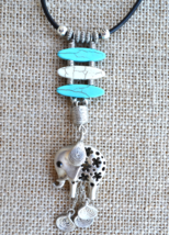 Elephant Necklace, Long Boho Necklace,Tribal Necklace, Turquoise,Miao silver 217 - £30.79 GBP