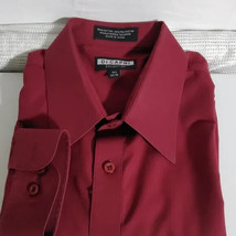 Mens Dicapri Burgundy Long Sleeve Dress Shirt 16 1/2&quot; 34/35 Dry Cleaned - £10.11 GBP